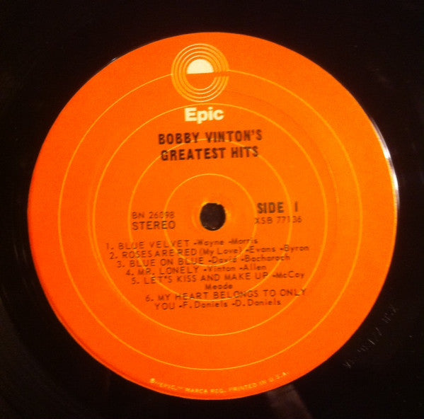 Bobby Vinton : Bobby Vinton's Greatest Hits (LP, Comp, RE)