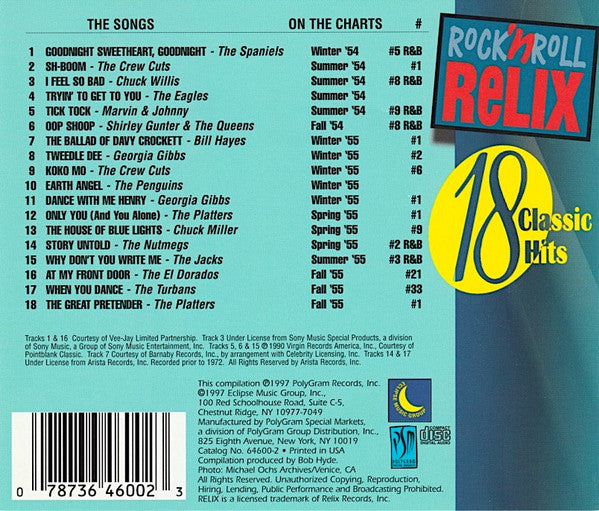 Various : Rock 'N Roll Relix 1954-1955 (CD, Comp)