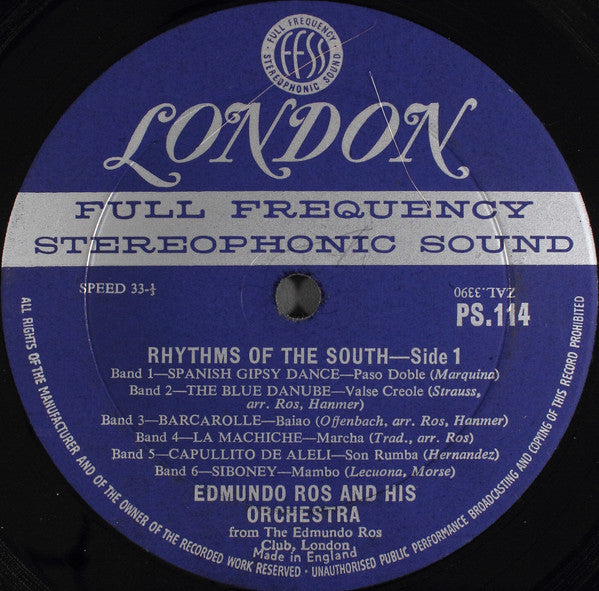 Edmundo Ros & His Orchestra : Rhythms Of The South (LP, Album)