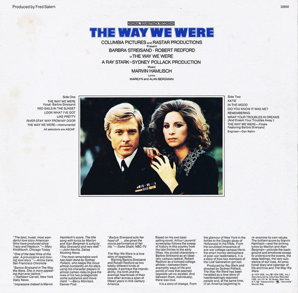 Marvin Hamlisch : The Way We Were (Original Soundtrack Recording) (LP, Album, RE)
