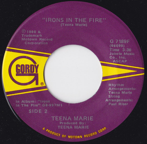 Teena Marie : I Need Your Lovin' (7")