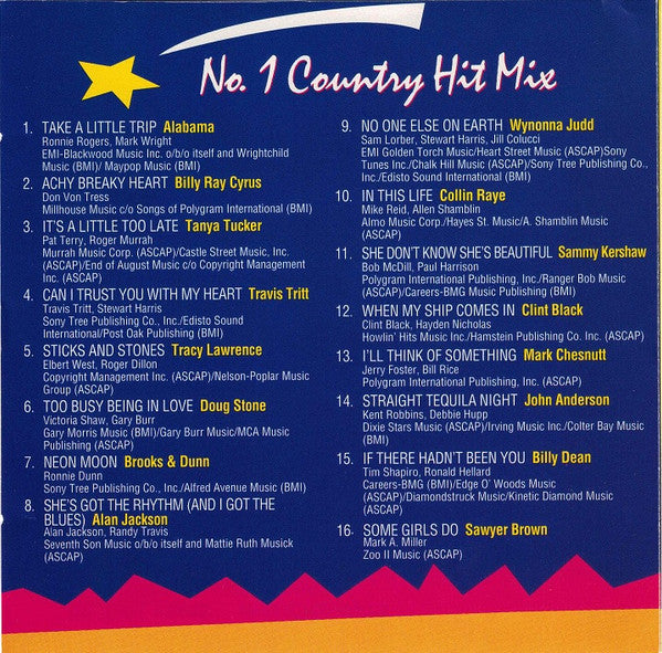 Various : No. 1 Country Hit Mix (CD, Comp, RE)