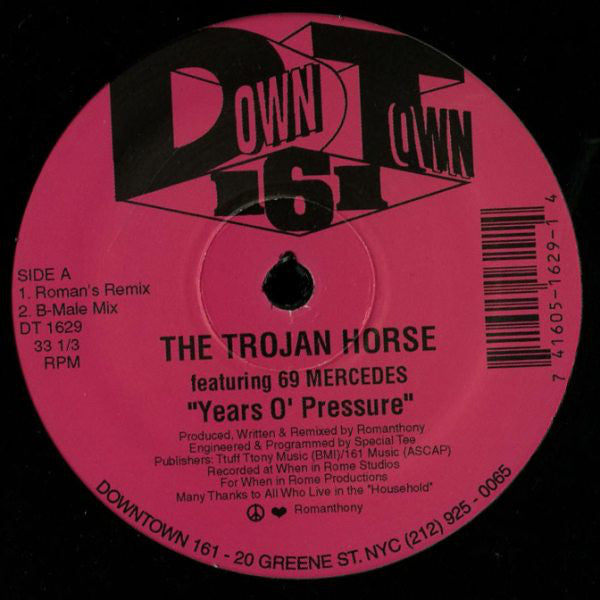 The Trojan Horse Featuring 69 Mercedes : Years O' Pressure (12", RE, RM)