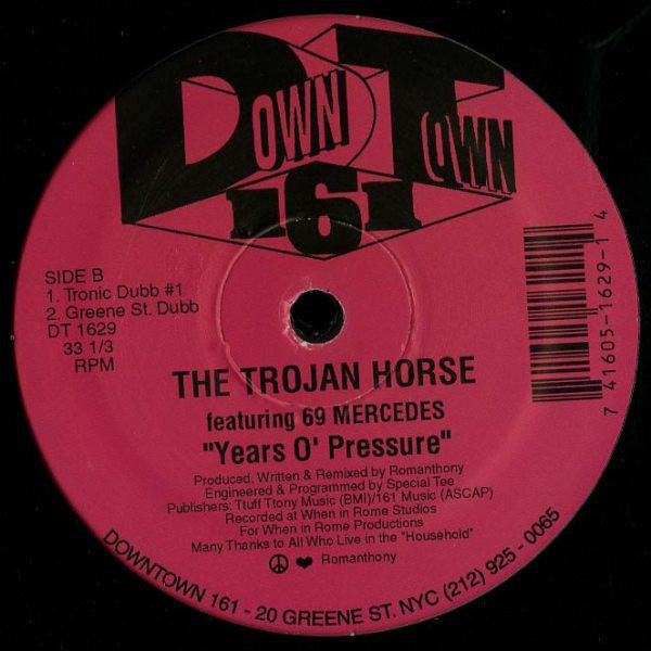 The Trojan Horse Featuring 69 Mercedes : Years O' Pressure (12", RE, RM)