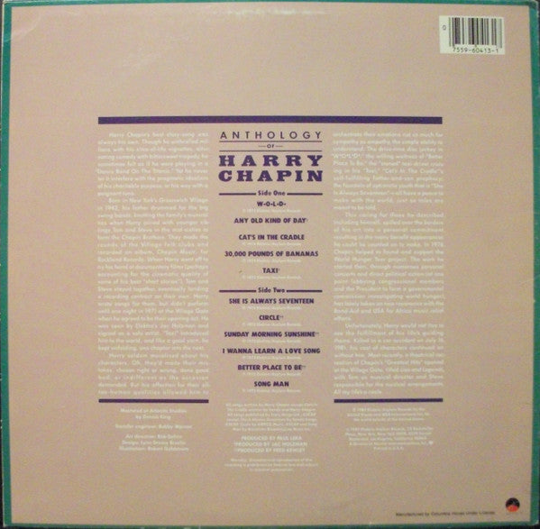 Harry Chapin : Anthology Of Harry Chapin (LP, Comp, Club)