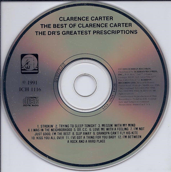 Clarence Carter : The Best Of Clarence Carter - The Dr.'s Greatest Prescriptions  (CD, Comp)