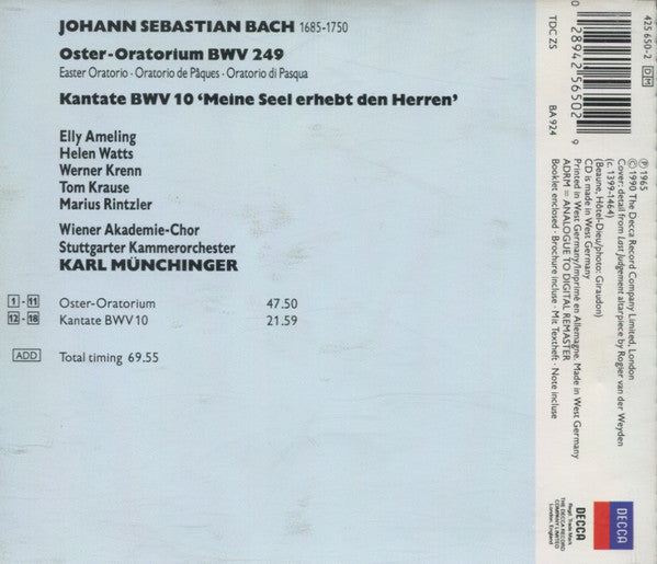 Johann Sebastian Bach, Elly Ameling, Helen Watts, Werner Krenn, Tom Krause, Karl Münchinger : Oster-Oratorium/Kantate BWV10 (CD, Comp)