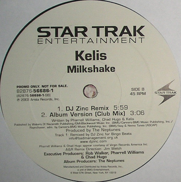Kelis : Milkshake (Dance Mixes) (12", Promo)