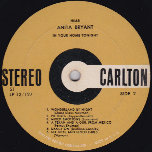 Anita Bryant : Hear Anita Bryant In Your Home Tonight (LP)
