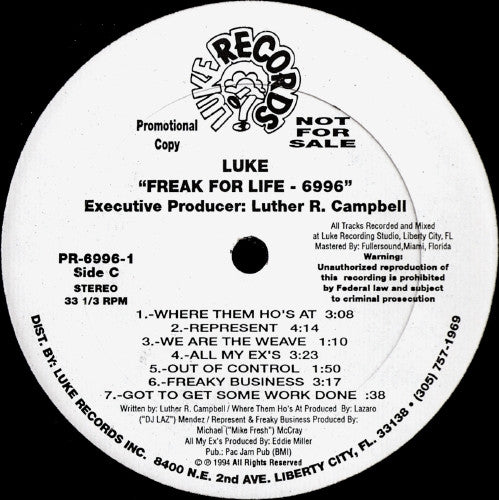 Luke : Freak For Life - 6996 (2xLP, Album, Promo)