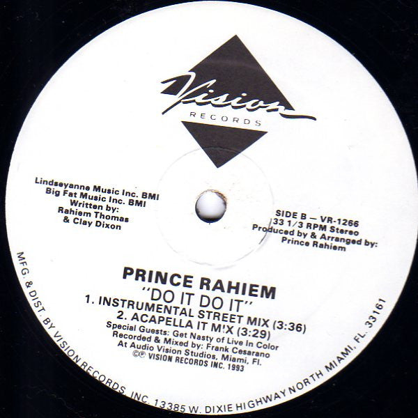Prince Rahiem : Do It Do It (12")