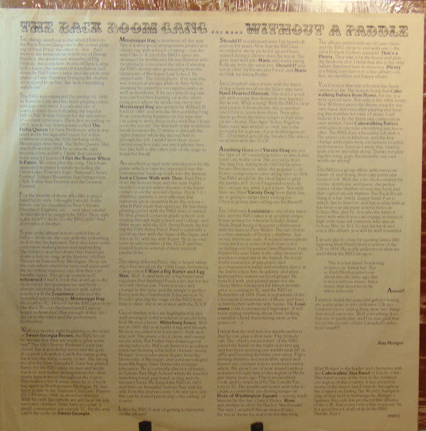 The Back Room Gang : Without A Paddle (LP)