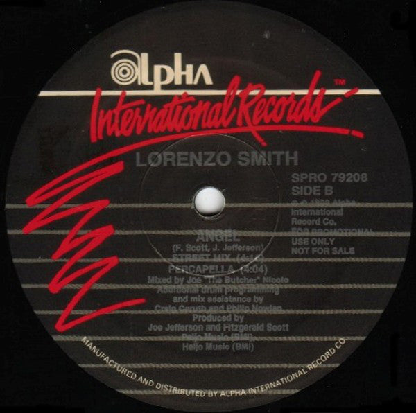 Lorenzo Smith : Angel (12", Single, Promo)