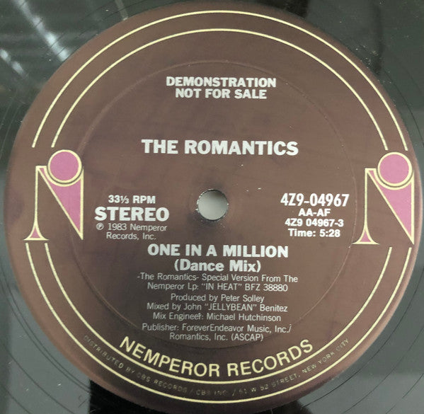 The Romantics : One In A Million (12", Advance, Promo)