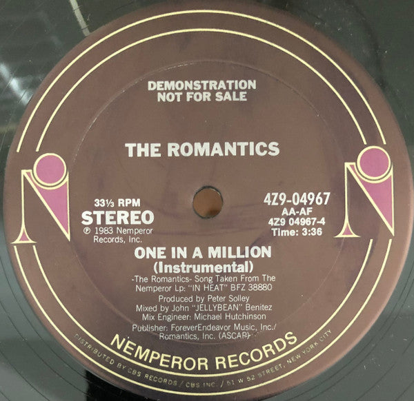 The Romantics : One In A Million (12", Advance, Promo)