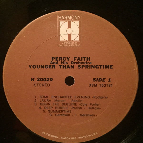 Percy Faith & His Orchestra : Younger Than Springtime (LP, Album)