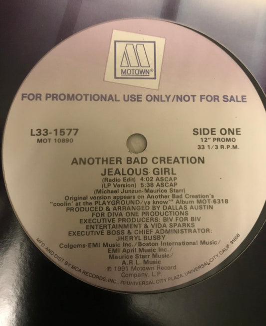 Another Bad Creation : Jealous Girl (12", Promo)