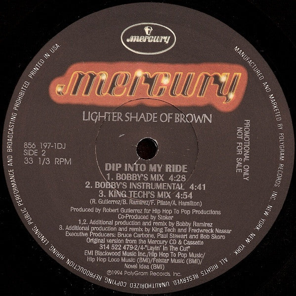 Lighter Shade Of Brown : Dip Into My Ride (12", Promo)