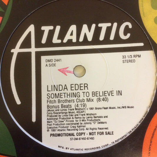 Linda Eder : Something To Believe In (12", Promo)
