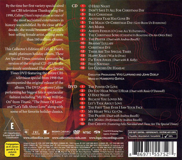 Céline Dion : These Are Special Times (CD, Album, RE, RM + DVD-V, Copy Prot., NTSC, RC  +)