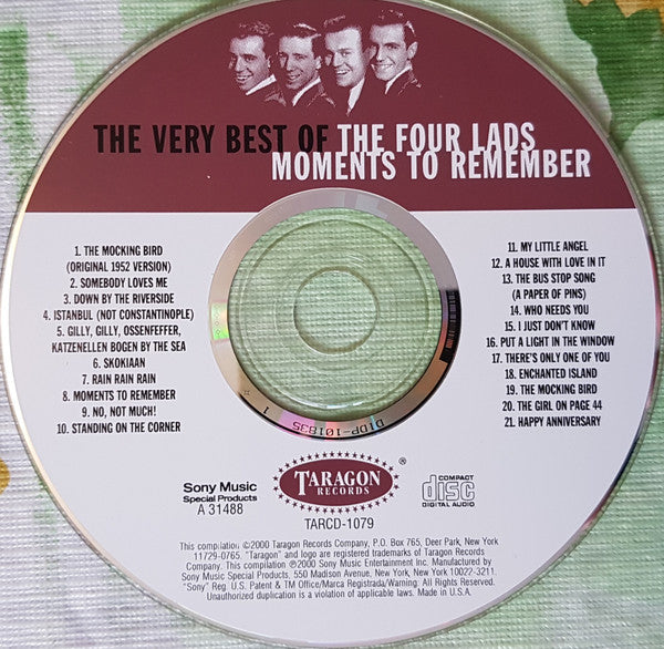 The Four Lads : Moments To Remember - The Very Best Of The Four Lads (CD, Comp)