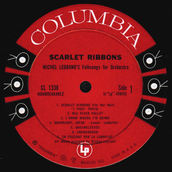 Michel Legrand Et Son Orchestre : Scarlet Ribbons - Michel Legrand's Folksongs For Orchestra (LP, Album, Mono)