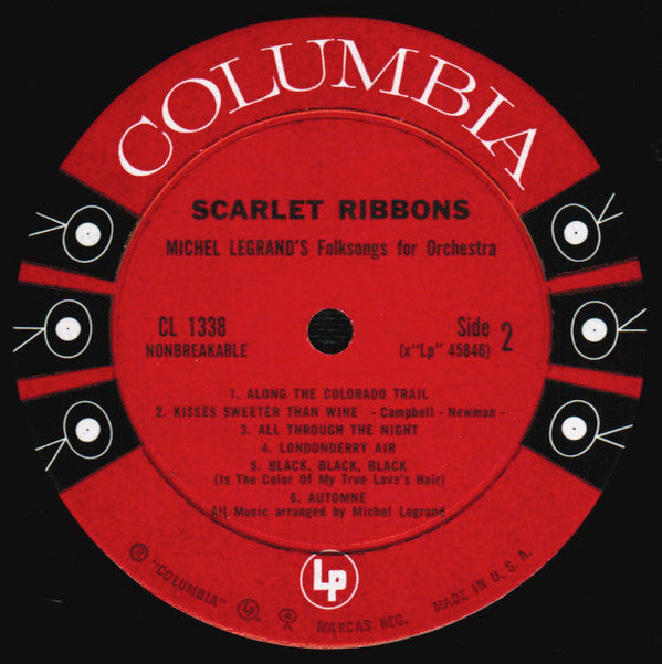 Michel Legrand Et Son Orchestre : Scarlet Ribbons - Michel Legrand's Folksongs For Orchestra (LP, Album, Mono)