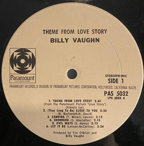 Billy Vaughn : Theme From Love Story (LP, Album, M/Print, Ter)