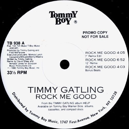 Timmy Gatling : Rock Me Good (12", Promo)