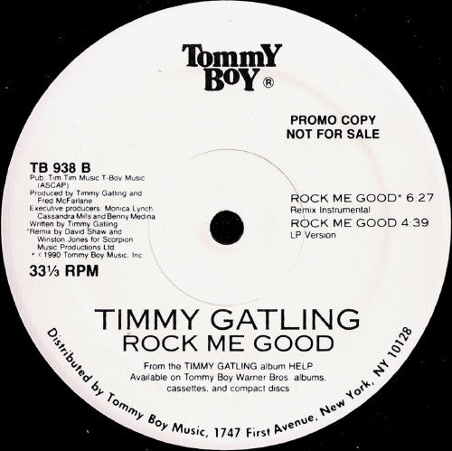 Timmy Gatling : Rock Me Good (12", Promo)