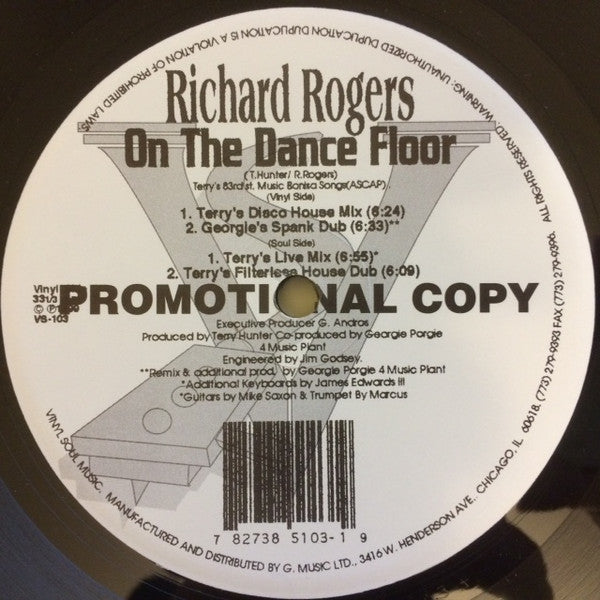 Richard Rogers : On The Dancefloor (12", Promo)