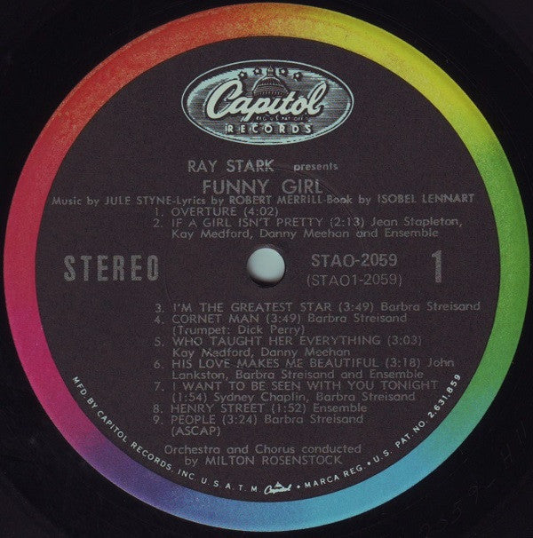 Ray Stark Presents Barbra Streisand, Sydney Chaplin : Funny Girl (Original Broadway Cast) (LP, Album, RE, Los)