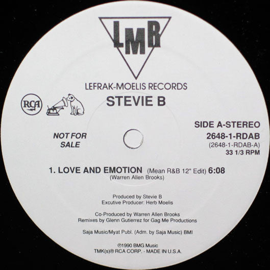 Stevie B : Love And Emotion (12", Promo)