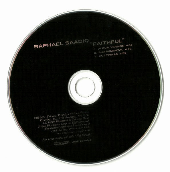 Raphael Saadiq : Faithful (CD, Single, Promo)
