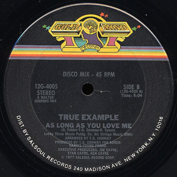 True Example : Love Is Finally Coming My Way / As Long As You Love Me (12")