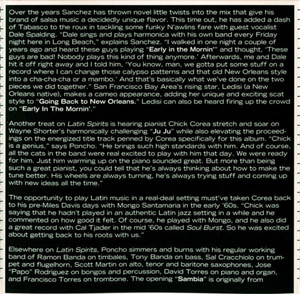 Poncho Sanchez : Latin Spirits (CD, Album)