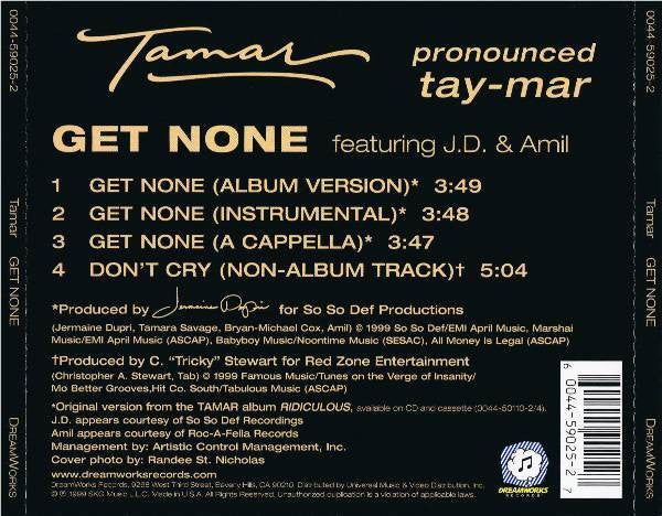 Tamar Featuring Jermaine Dupri & Amil : Get None (CD, Single)