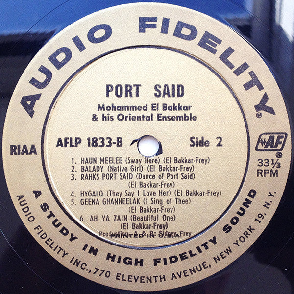 Mohammed El-Bakkar & His Oriental Ensemble : Port Said - Music Of The Middle East (LP, Album, Mono)