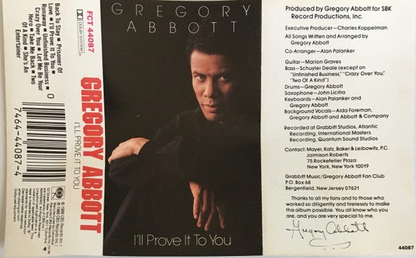 Gregory Abbott : I'll Prove It To You (Cass, Album)