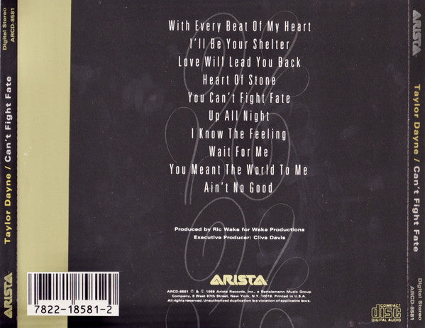 Taylor Dayne : Can't Fight Fate (CD, Album)