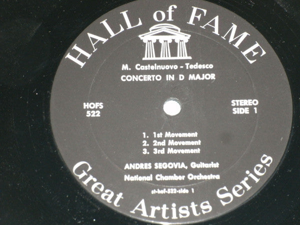 Andrés Segovia, Mario Castelnuovo Tedesco, Manuel María Ponce Cuéllar, National Chamber Orchestra : Concerto In D Major (LP)