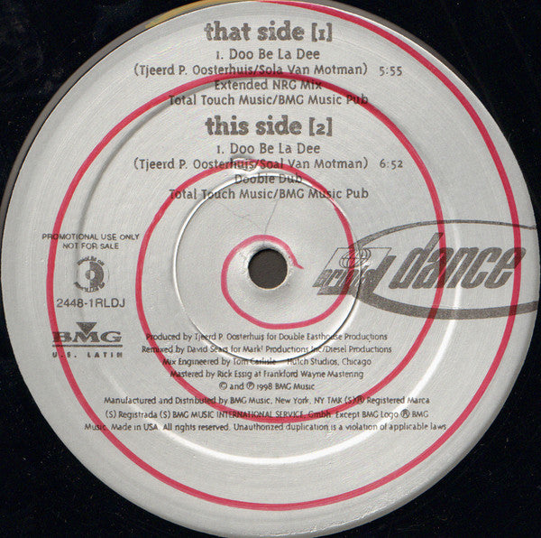 Total Touch : Doo Be La Dee (12", Promo)