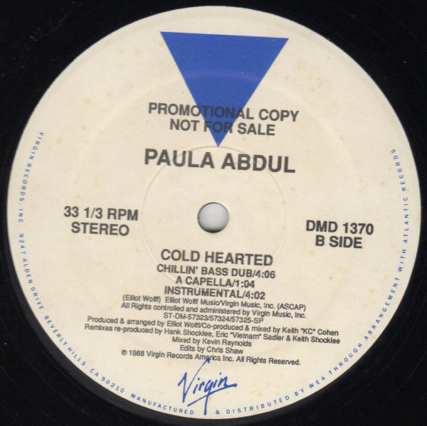 Paula Abdul : Cold Hearted (12", Promo)