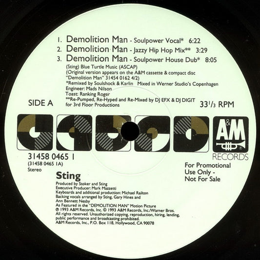 Sting : Demolition Man (The Underground Mixes) (12", Promo)