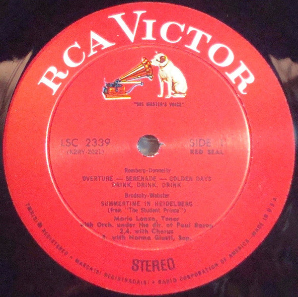 Sigmund Romberg / Featuring Mario Lanza : The Student Prince (LP, Album, RE)