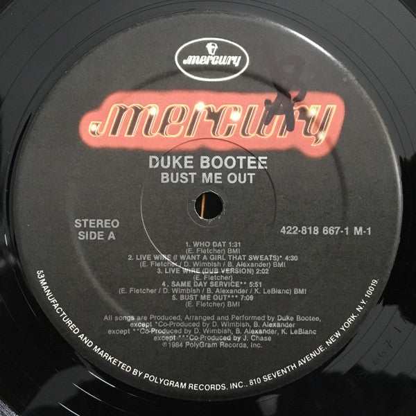 Duke Bootee : Bust Me Out (LP, Album)