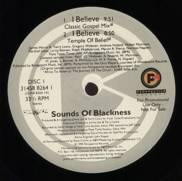 Sounds Of Blackness : I Believe (3x12", Promo, Gat)