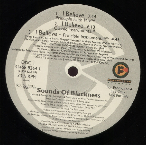 Sounds Of Blackness : I Believe (3x12", Promo, Gat)