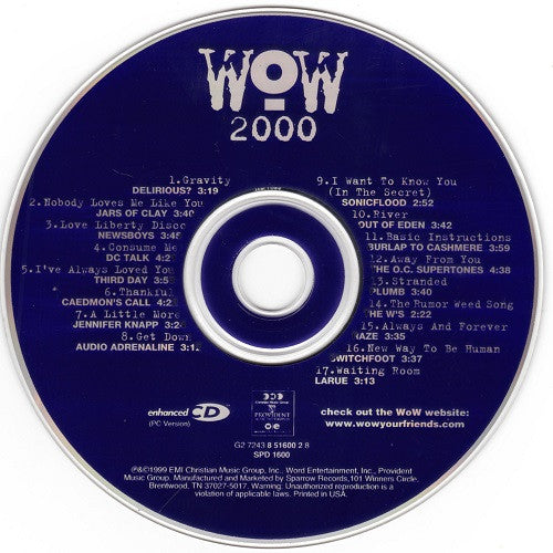 Various : WOW 2000 (The Year's 30 Top Christian Artists And Songs) (2xCD, Comp)