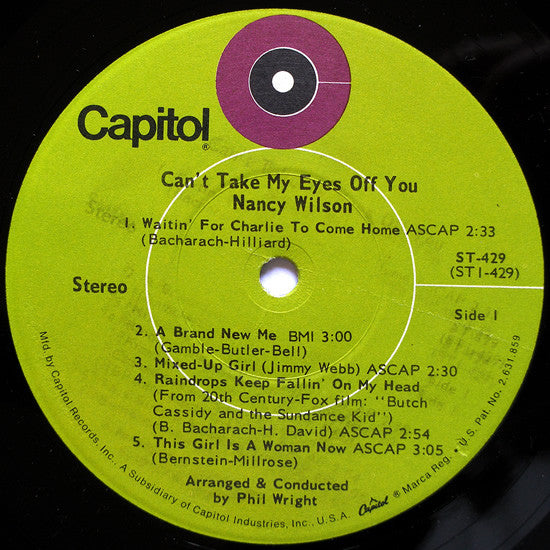 Nancy Wilson : Can't Take My Eyes Off You (LP, Album)
